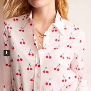 Boden Cherry Print Sienna Cotton Shirt US 8R